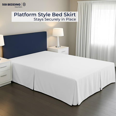 SGI Bedding queen bed skirt fits under the mattress for a secure fit