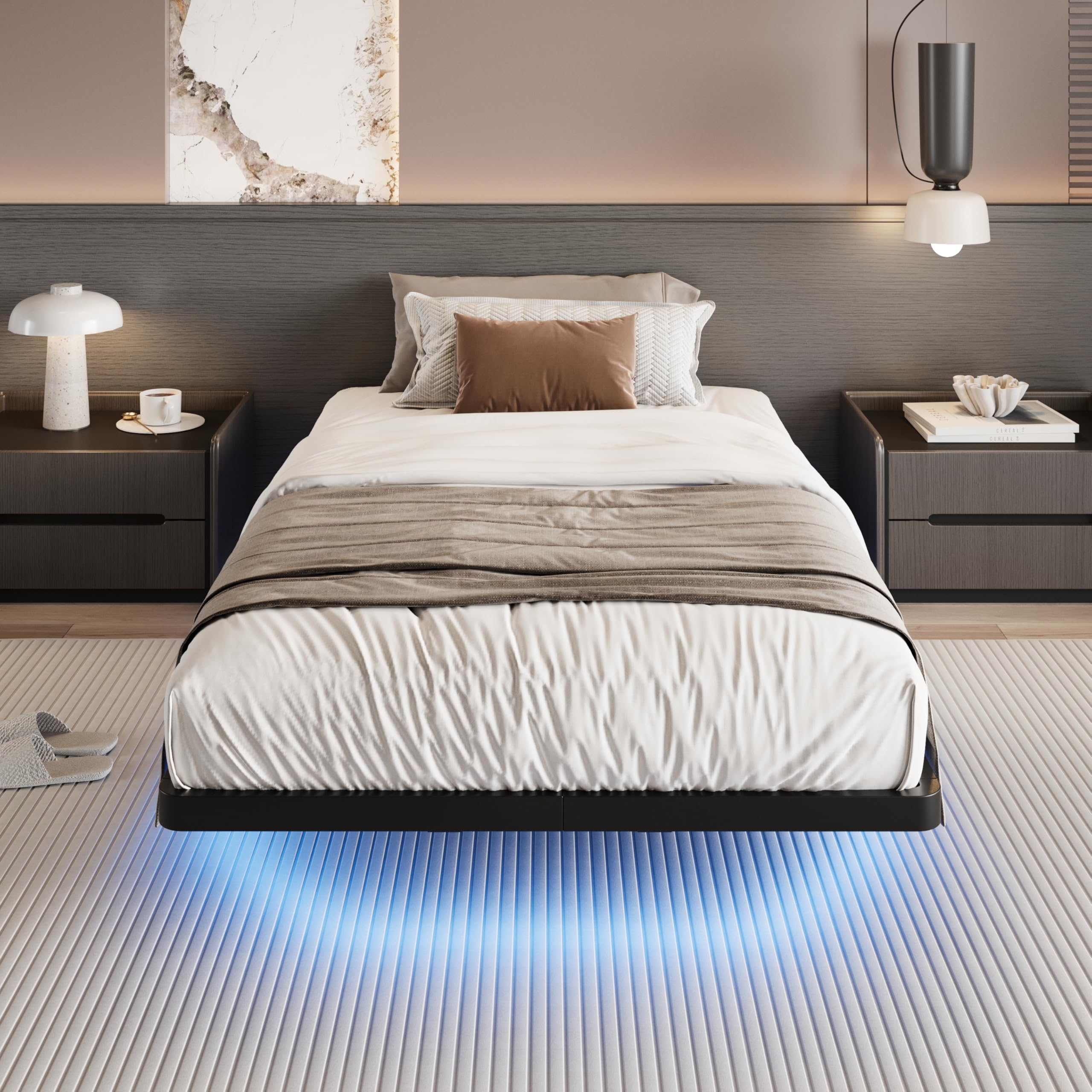 SHA CERLIN Twin size frame supports standard mattresses.