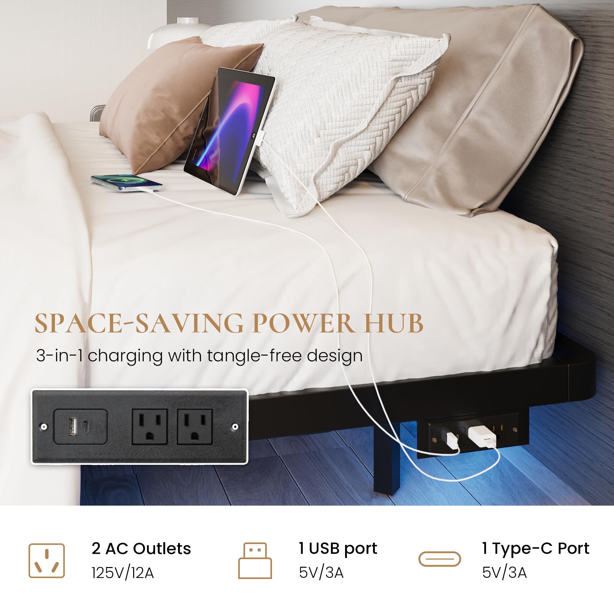 SHA CERLIN low-profile safety design reduces trips around the bed.