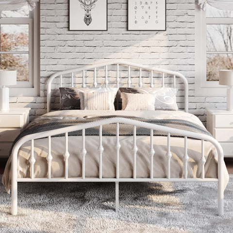 SHA CERLIN headboard detail highlighting ornate wrought iron design.