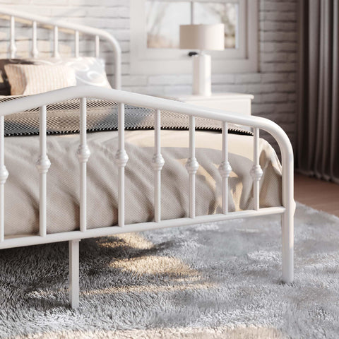 SHA CERLIN queen bed white finish complements a range of décor styles.