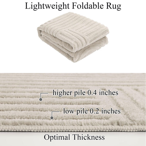 SHACOS beige rug is kid and pet friendly for busy homes.