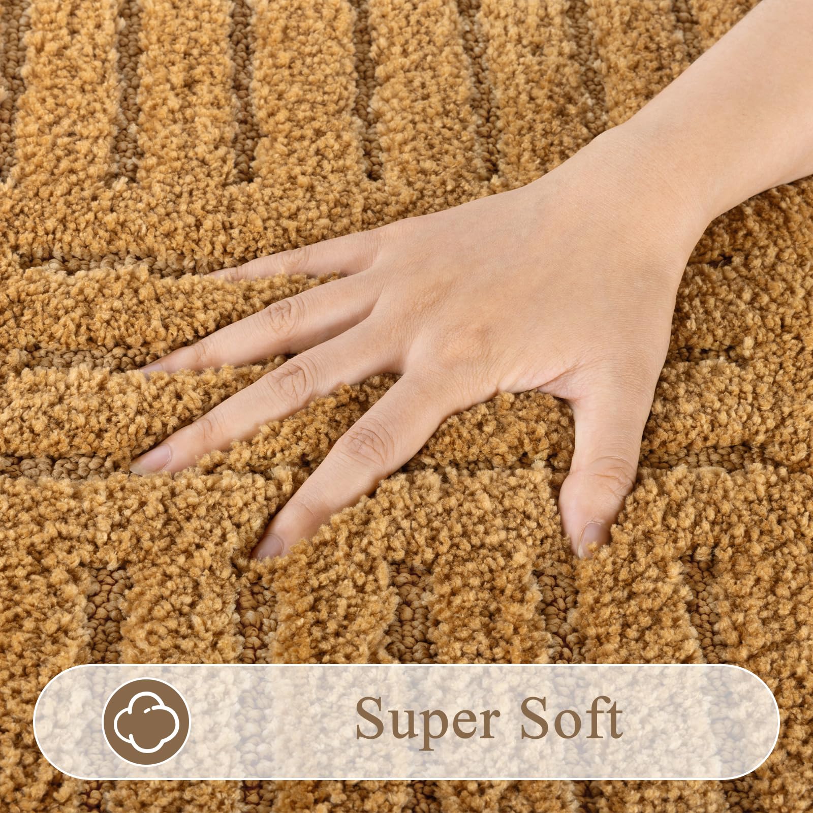SHACOS non-slip rubber backing helps prevent slips on dry bathroom floors.