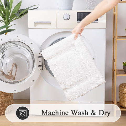 SHACOS plush fibers offer a soft underfoot feel in the bathroom.