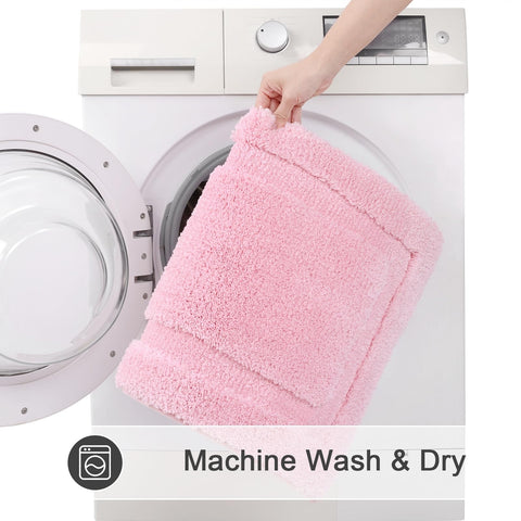 SHACOS washable bath rug, easy cold-water wash and air dry