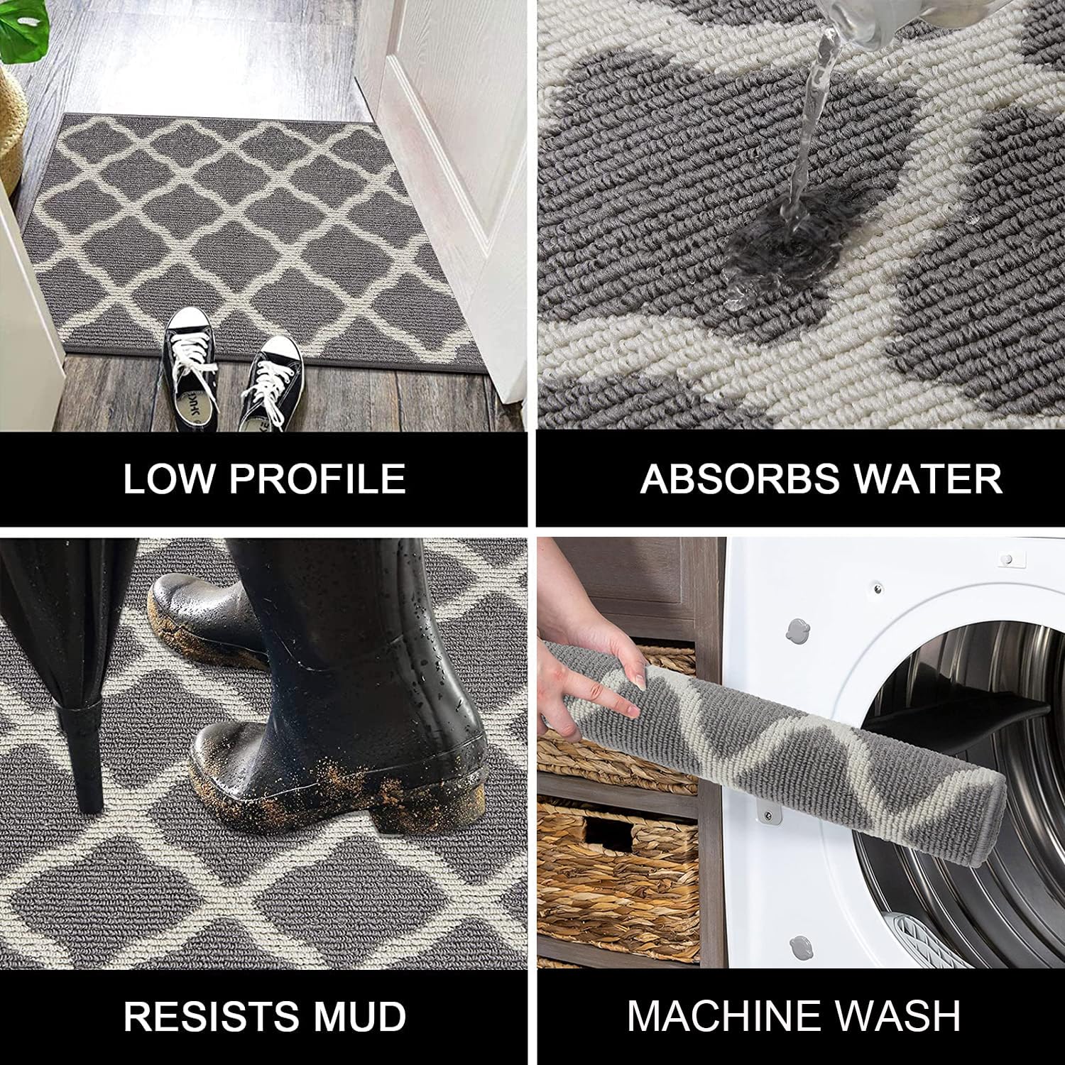 SHACOS light gray rug shown on hardwood for a neutral update
