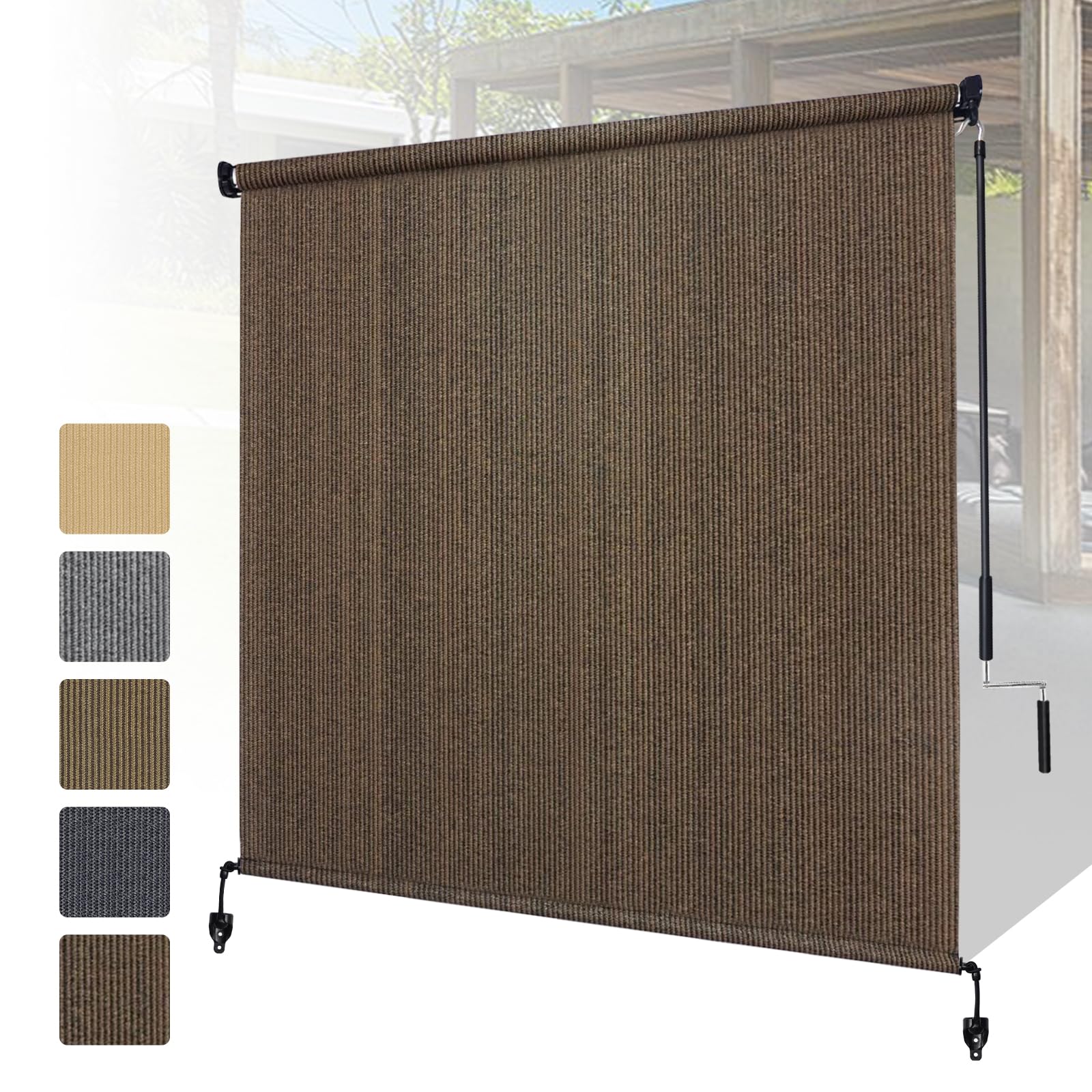 Shade&Beyond outdoor roller shade with splicing design enhances transport and prevents sagging