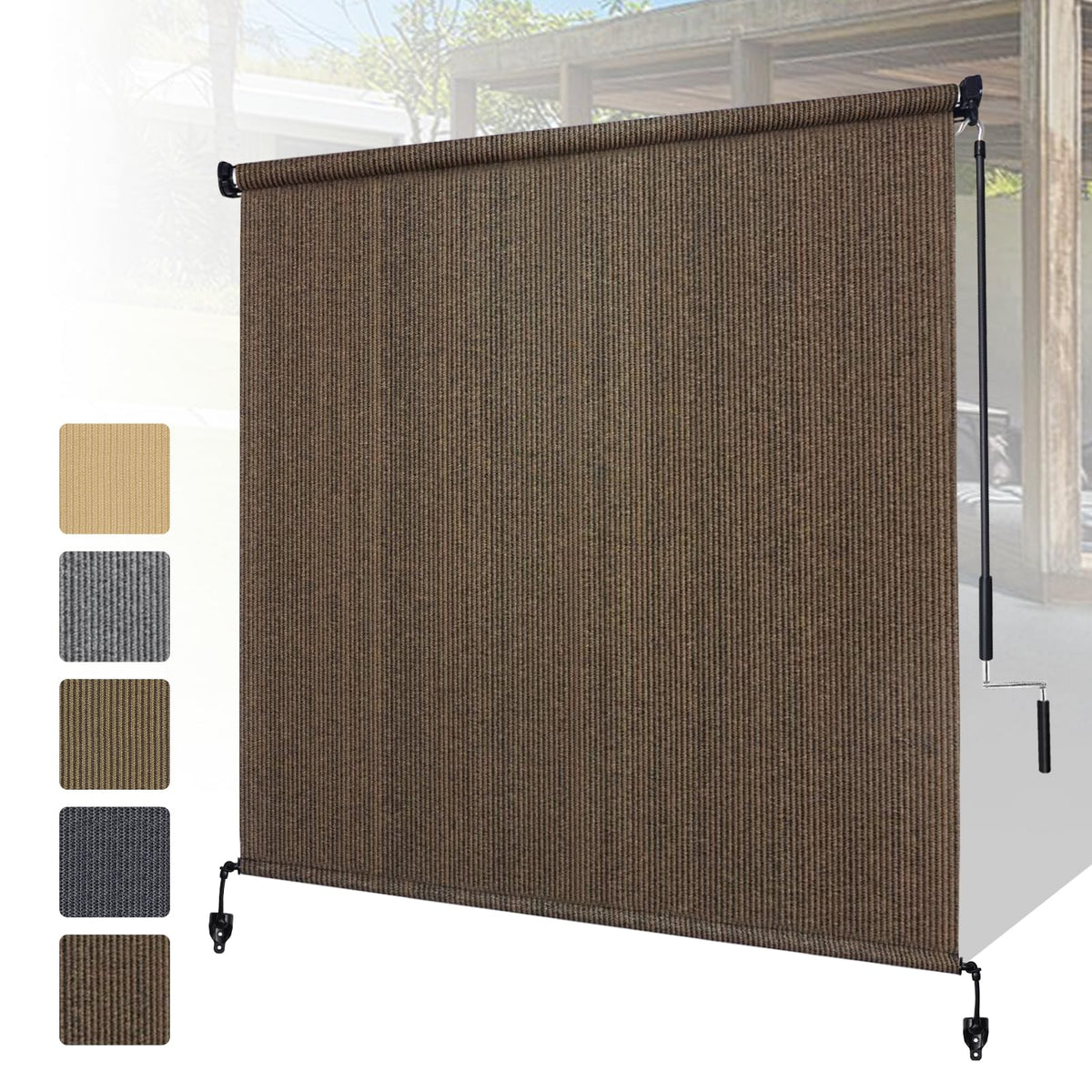 Shade&Beyond outdoor roller shade with splicing design enhances transport and prevents sagging