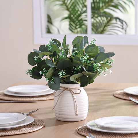 Shanranplus lifelike eucalyptus leaves with embossed texture look natural.