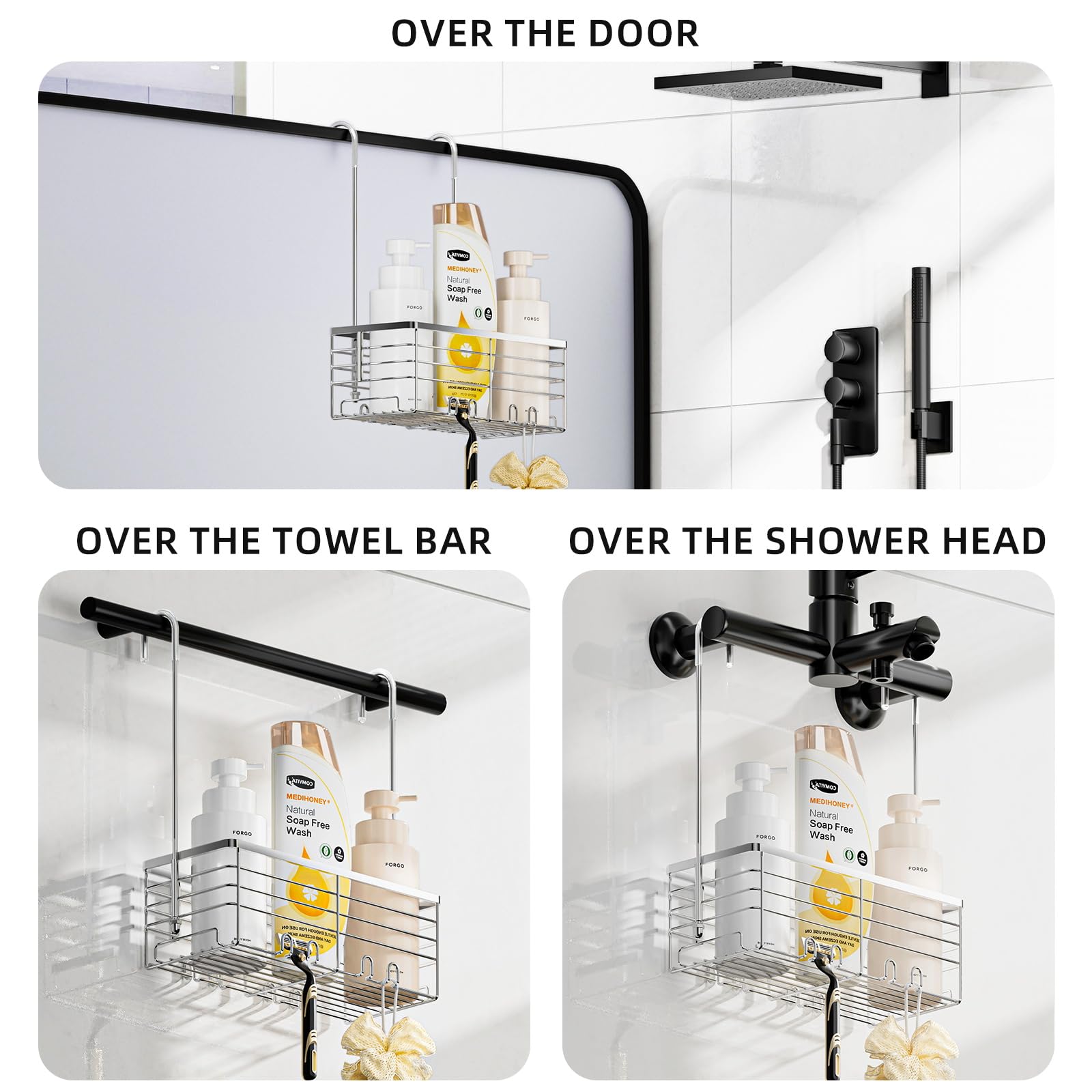 SHANSHUI rustproof stainless steel basket resists moisture for long-lasting bathroom storage.