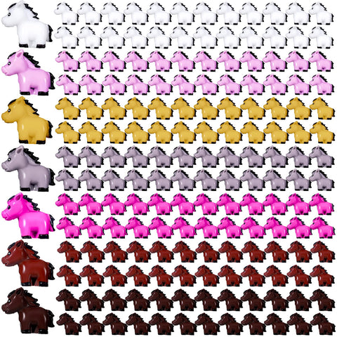Shappy 80-piece mini horse figures set for charming terrarium decor.