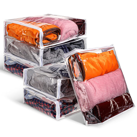 Shappy clear bedding storage bag for blankets keeps items visible and organized.