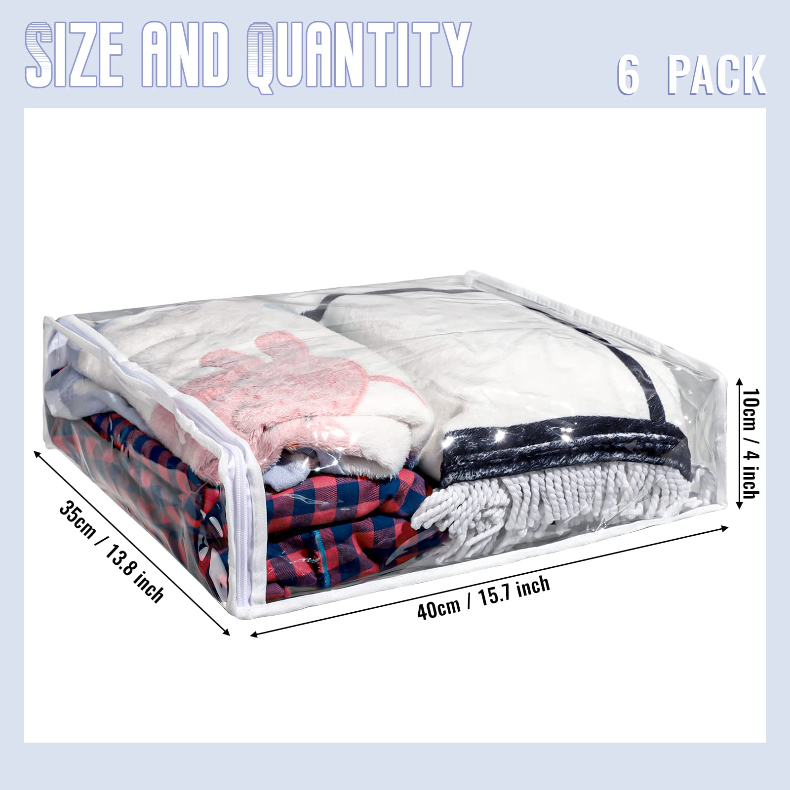 Shappy clear clothes storage bag helps closet organization and quick access.