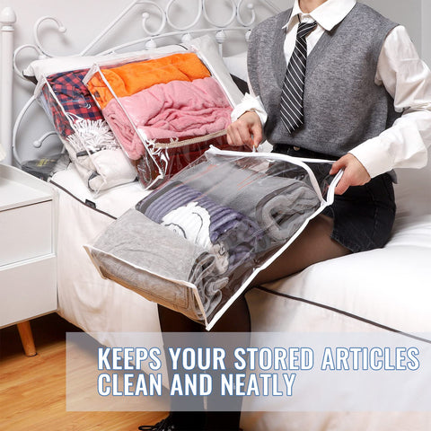 Shappy pillow storage bag keeps pillows clean and easy to locate.