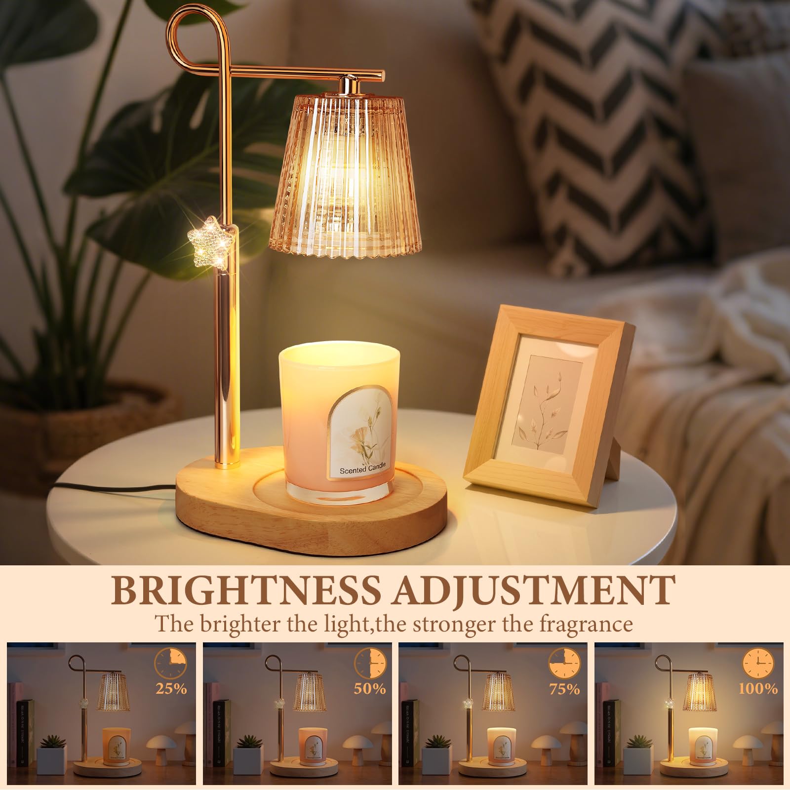 SHARE&CARE candle warmer lamp timer display offers safe, auto shut-off options.
