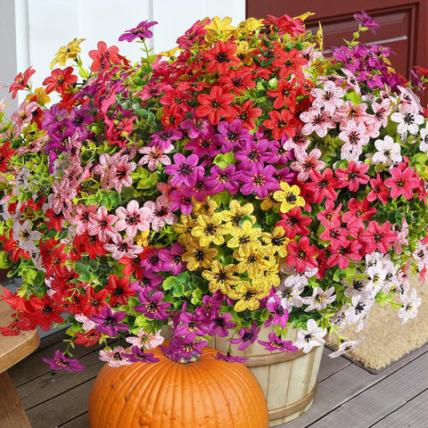 SHareconn red bellflowers for vibrant outdoor porch displays.