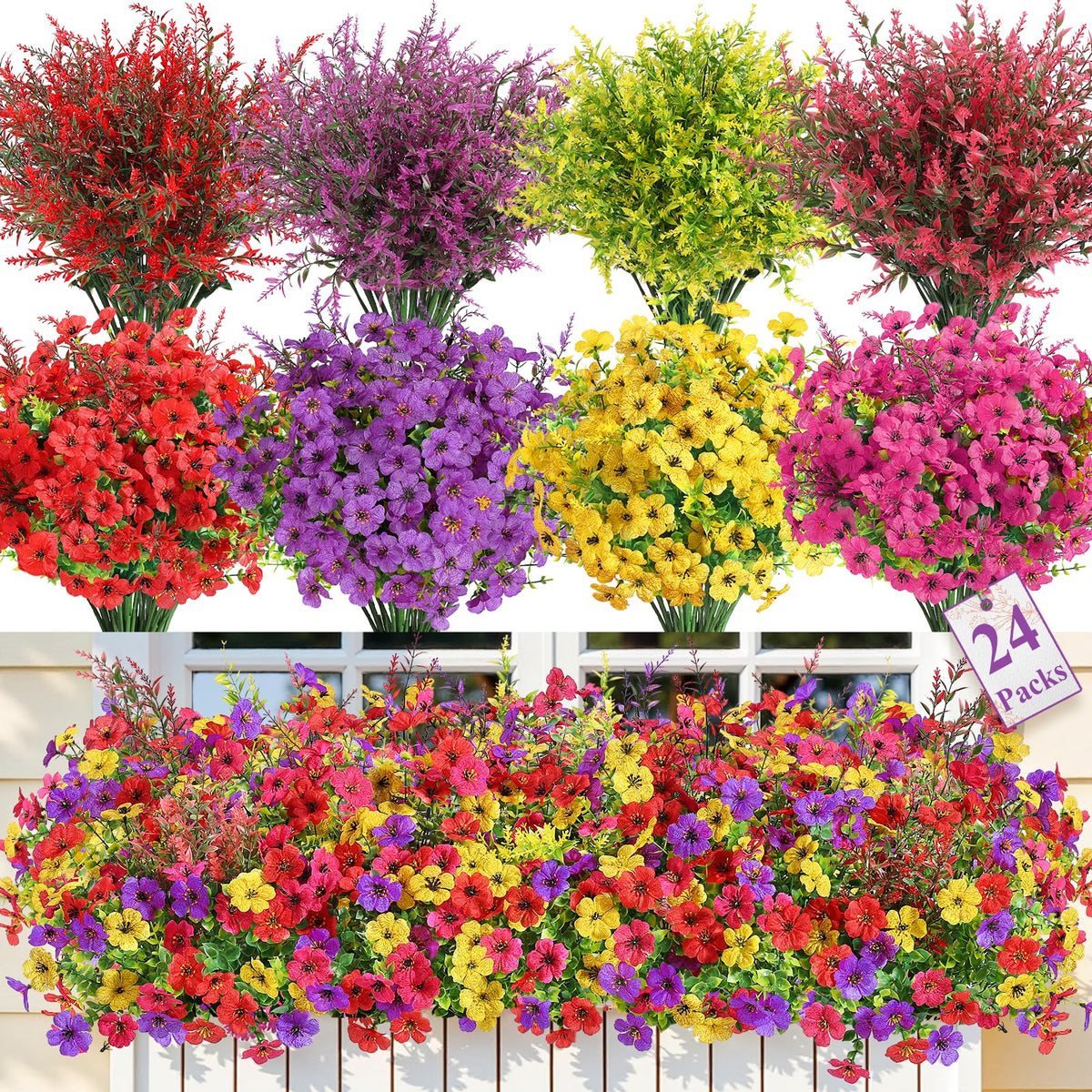 SHareconn eucalyptus violets bunch for outdoor display with vibrant color