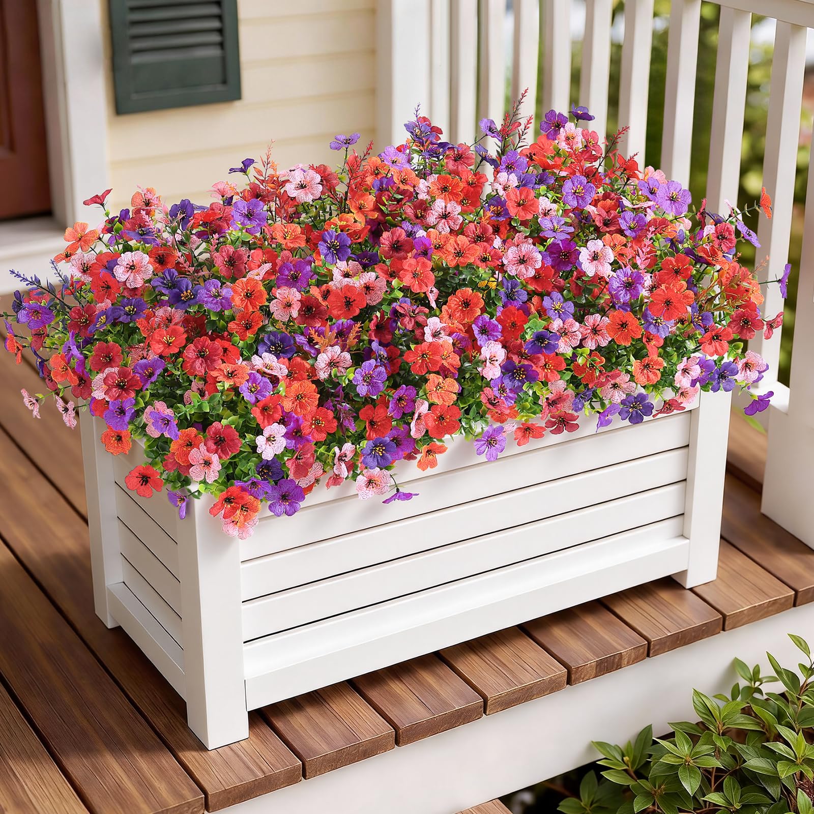 SHareconn UV-resistant artificial flowers demonstrating outdoor durability against sun exposure.