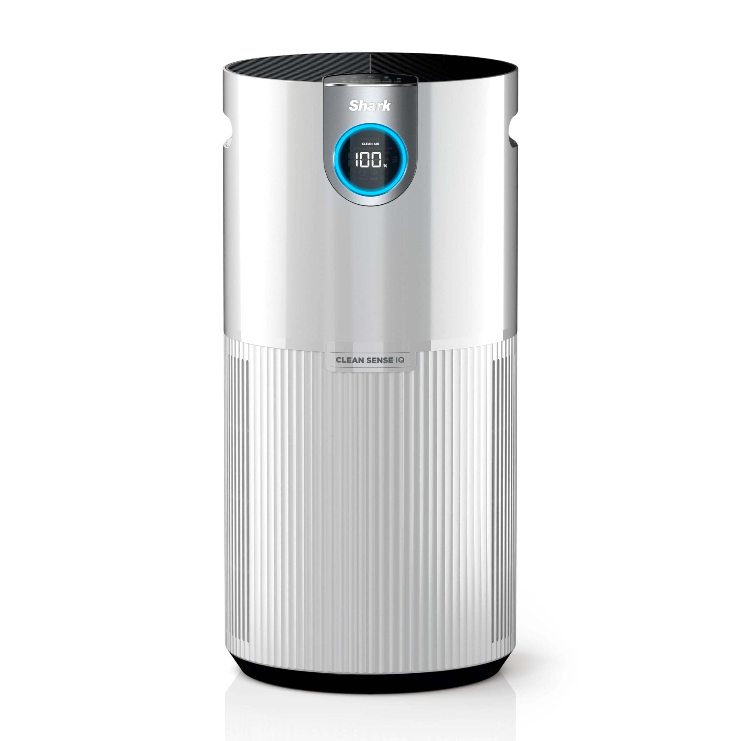 Shark Air Purifier MAX front view with real-time air quality display.