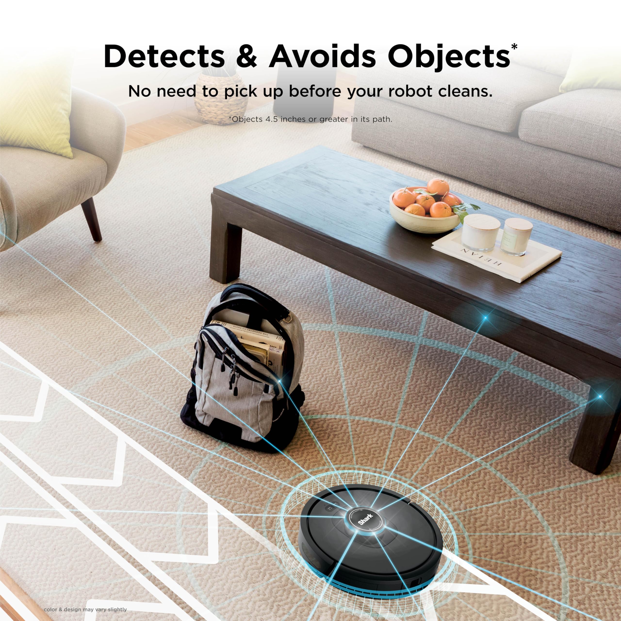Shark AV2501S AI Ultra Robot Vacuum 360° LiDAR mapping guiding efficient cleaning paths.