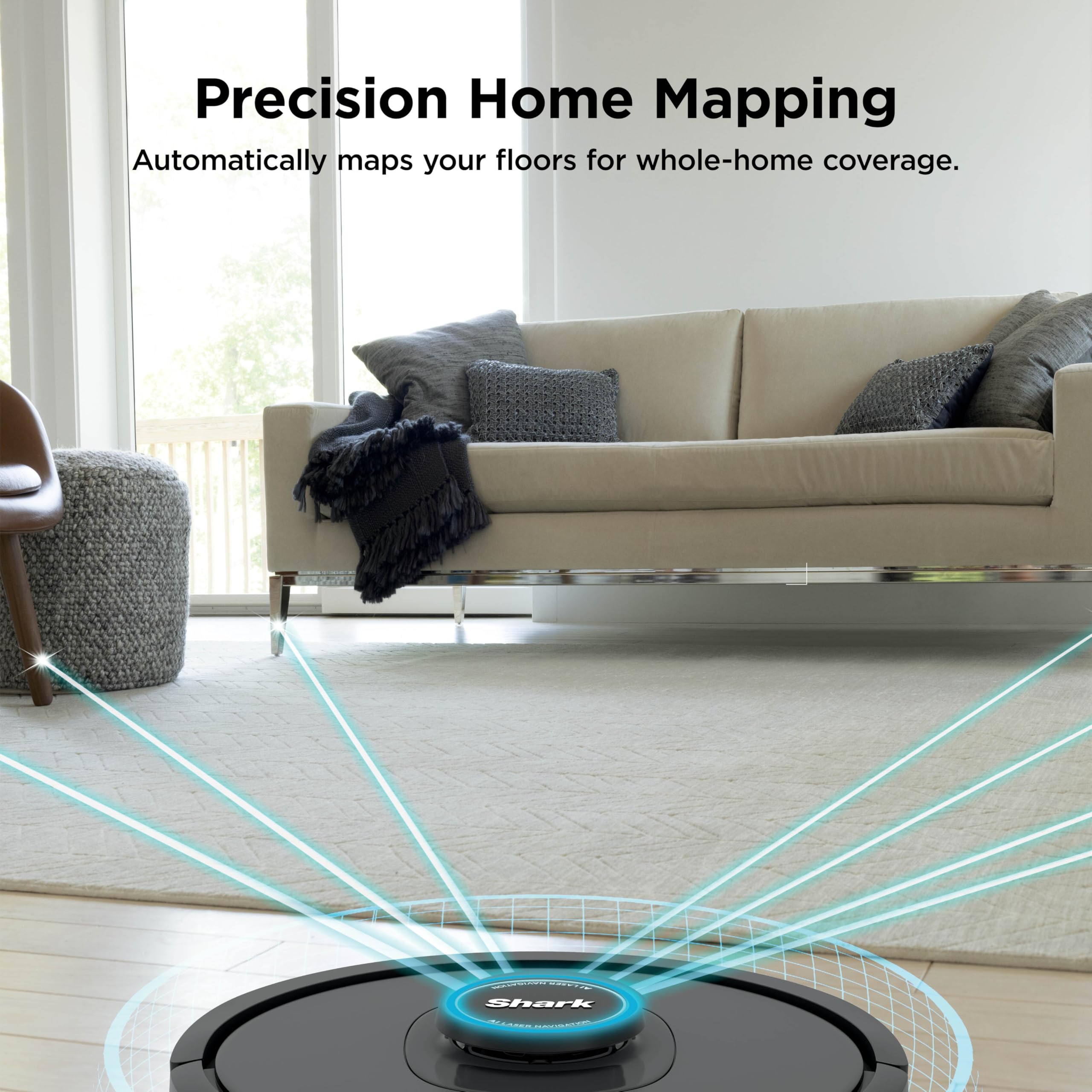 Shark AV2501S AI Ultra Robot Vacuum pet hair being cleaned from carpet fibers.