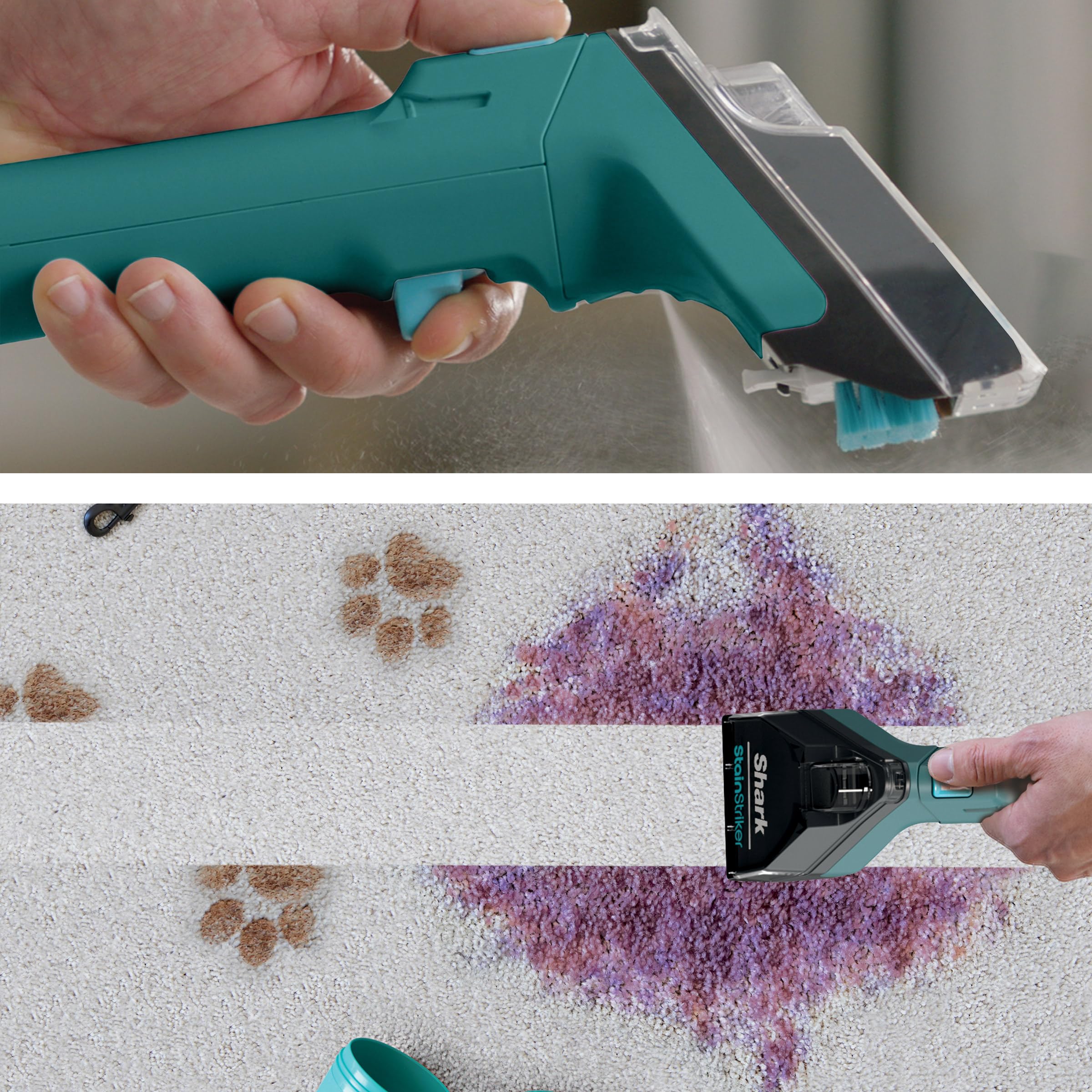 Shark CarpetXpert in-use action cleaning carpet for thorough results