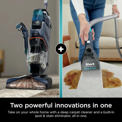 Shark CarpetXpert deep-clean brushroll action lifts embedded dirt.