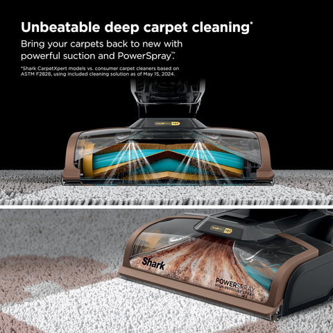 Shark CarpetXpert HairPro power spray in use tackling tough stains
