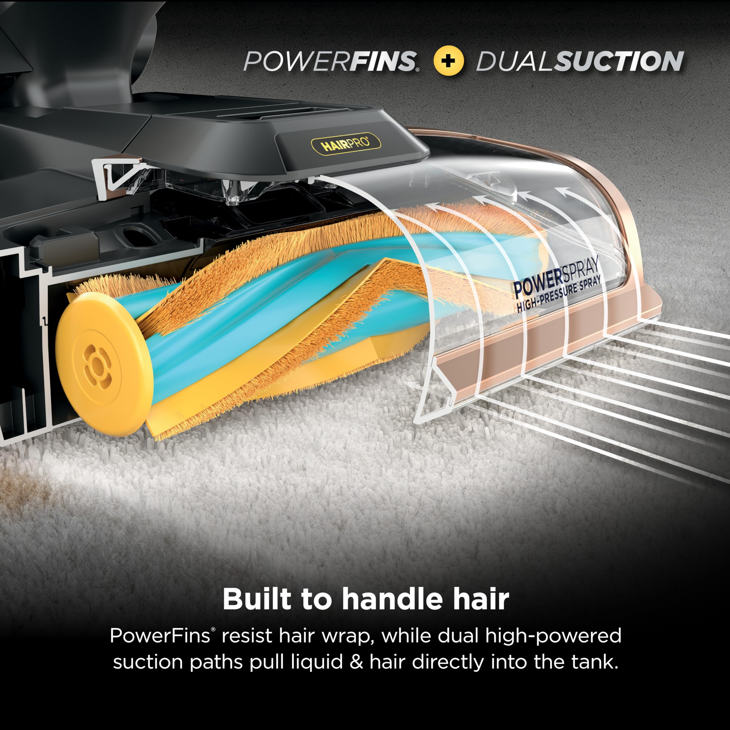 Shark CarpetXpert HairPro self-cleaning cycle flushes tools after cleaning