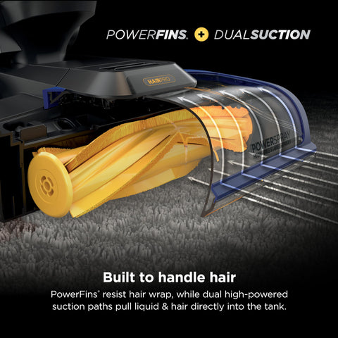 Two included tools for tough spots on rugs and furniture