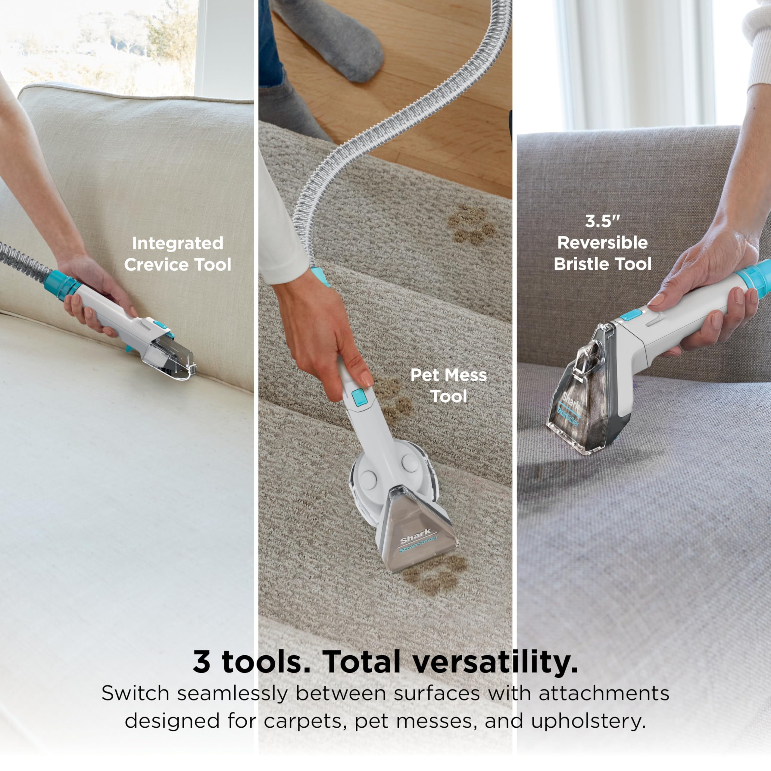 Shark CarpetXpert pet odor removal helps refresh rooms quickly.
