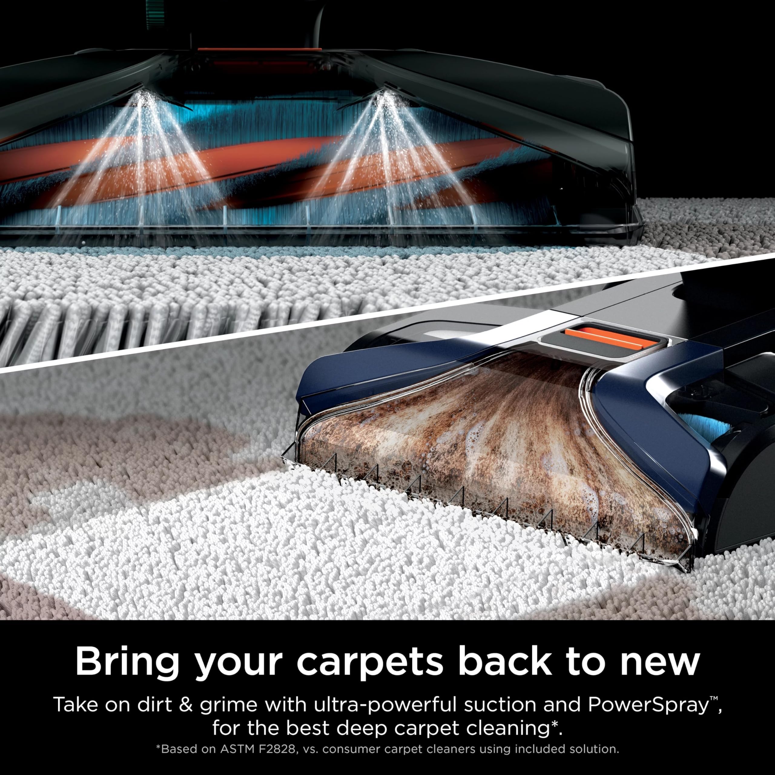 PowerSpray high-pressure spray targets stains with precision.