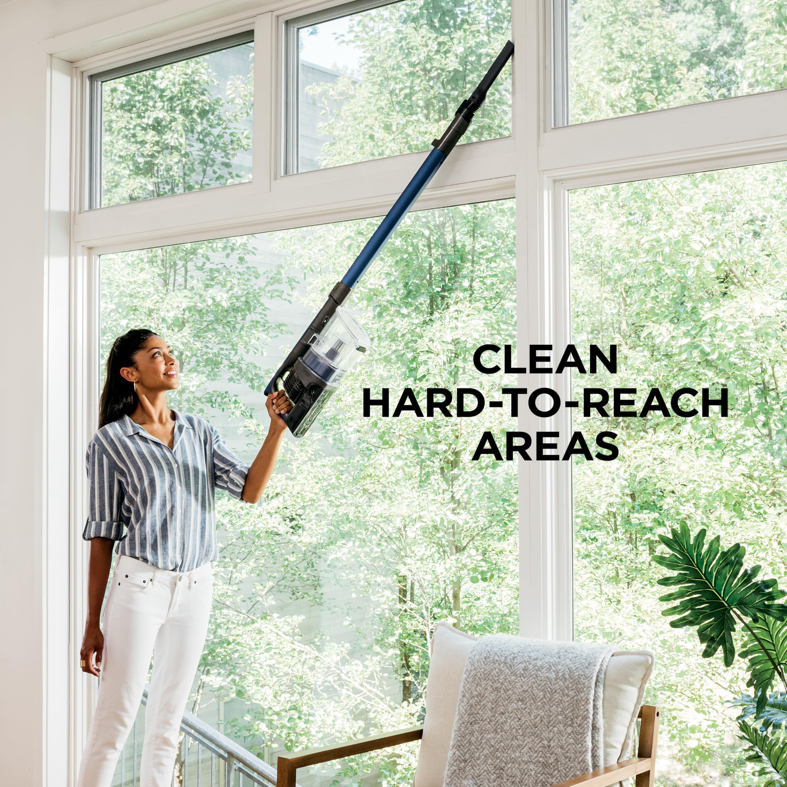 Shark Cordless Vacuum low-profile design fits under furniture.