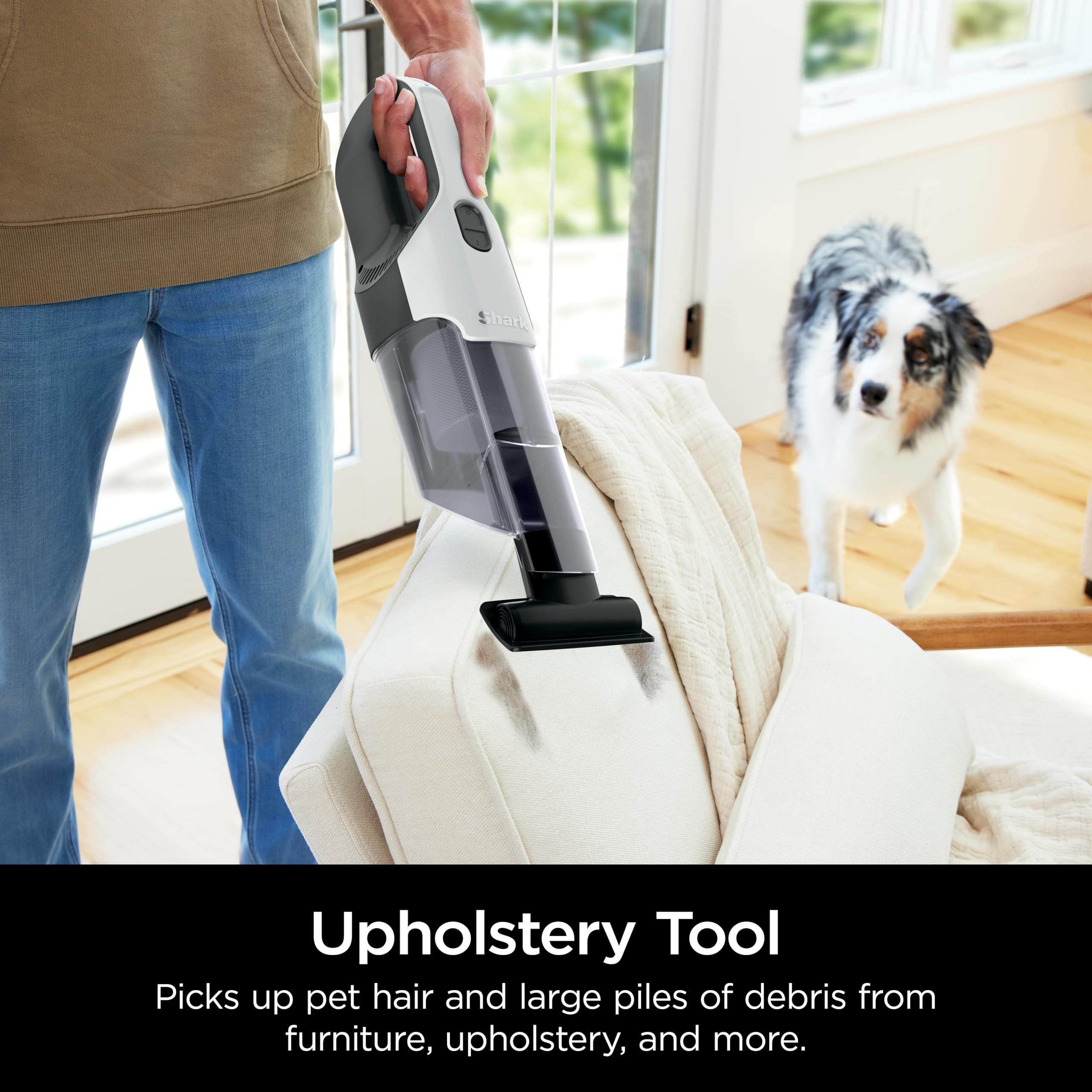 Shark Cyclone PET vacuum crevice-tool in use for hard-to-reach corners.