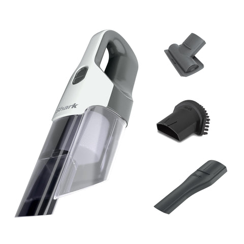 Shark Cyclone PET handheld vacuum front view shows compact design for quick cleanups.