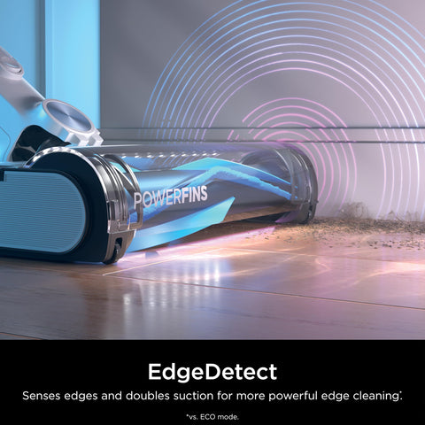 Shark Detect Clean & Empty base with True HEPA filtration captures fine dust.