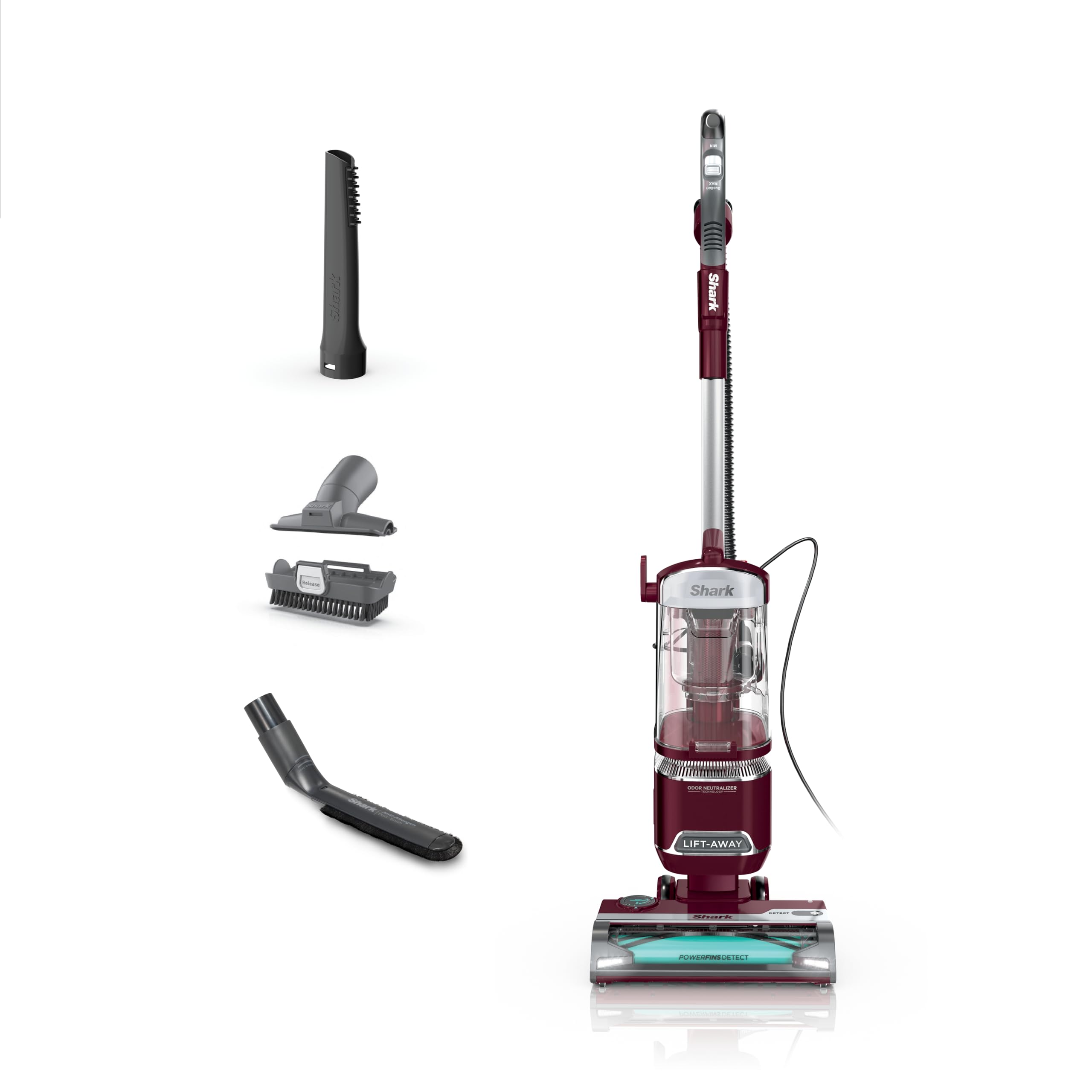 Shark DETECT Lift-Away nozzle in action shows edge-to-edge cleaning.