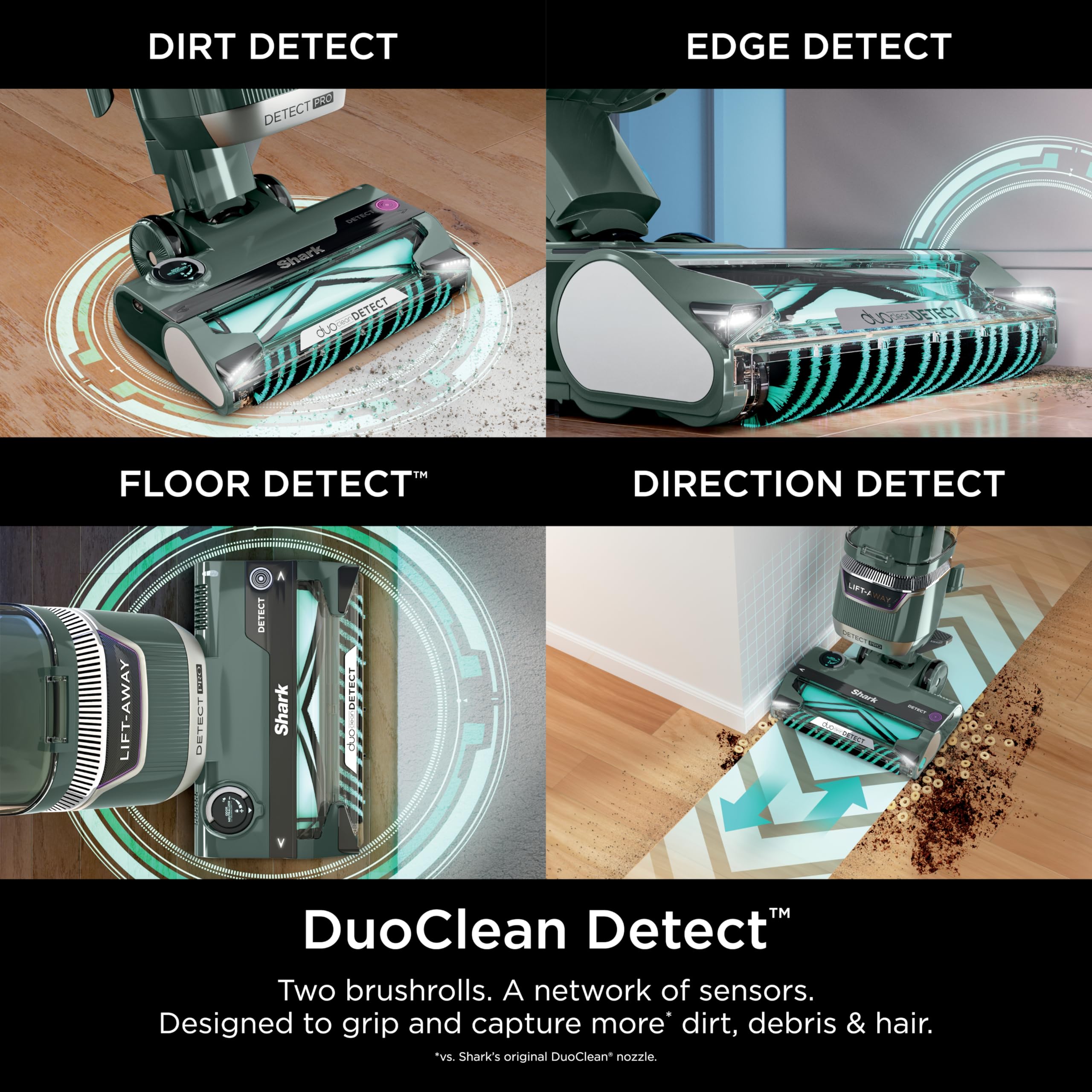 Edge detect feature on LA802 boosting suction near walls for corners