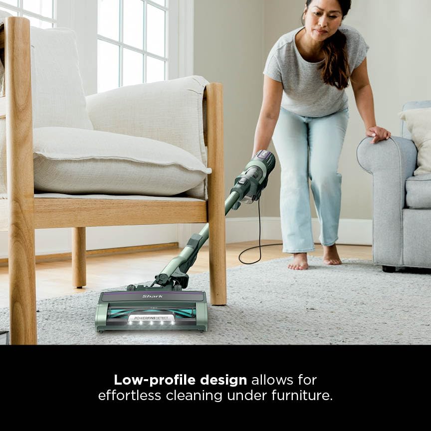 Shark Detect Ultralight upholstery-tool tackles sofas and chairs for fabric detail.