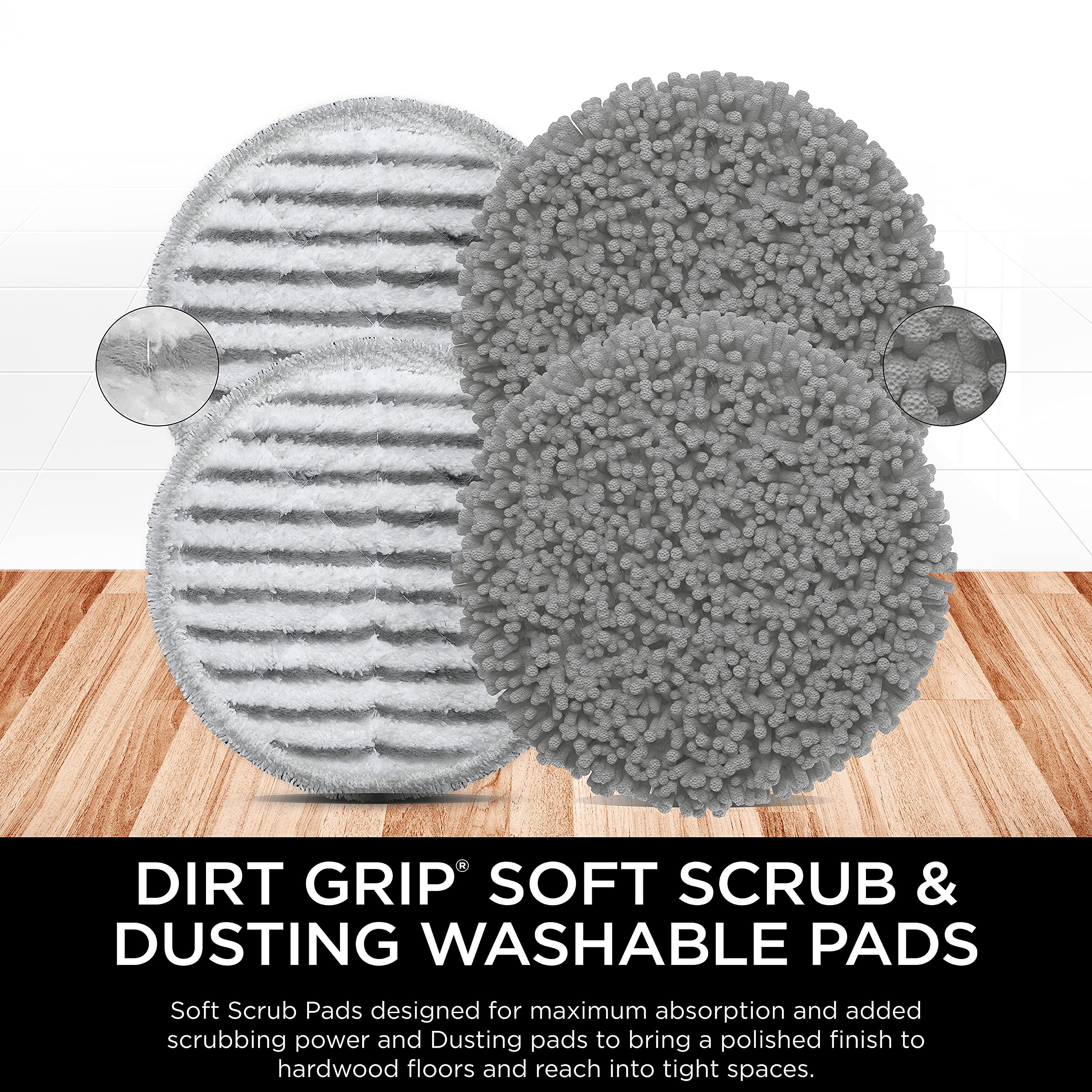 Shark Dirt Grip Dusting pad lifts dust from hardwood floors.