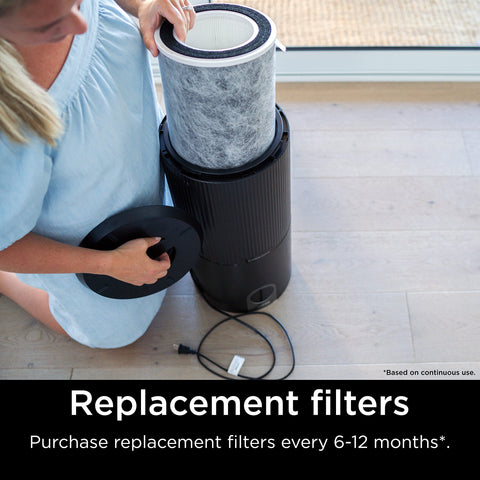 Shark filter replacement interval visual suggesting 6–12 months.