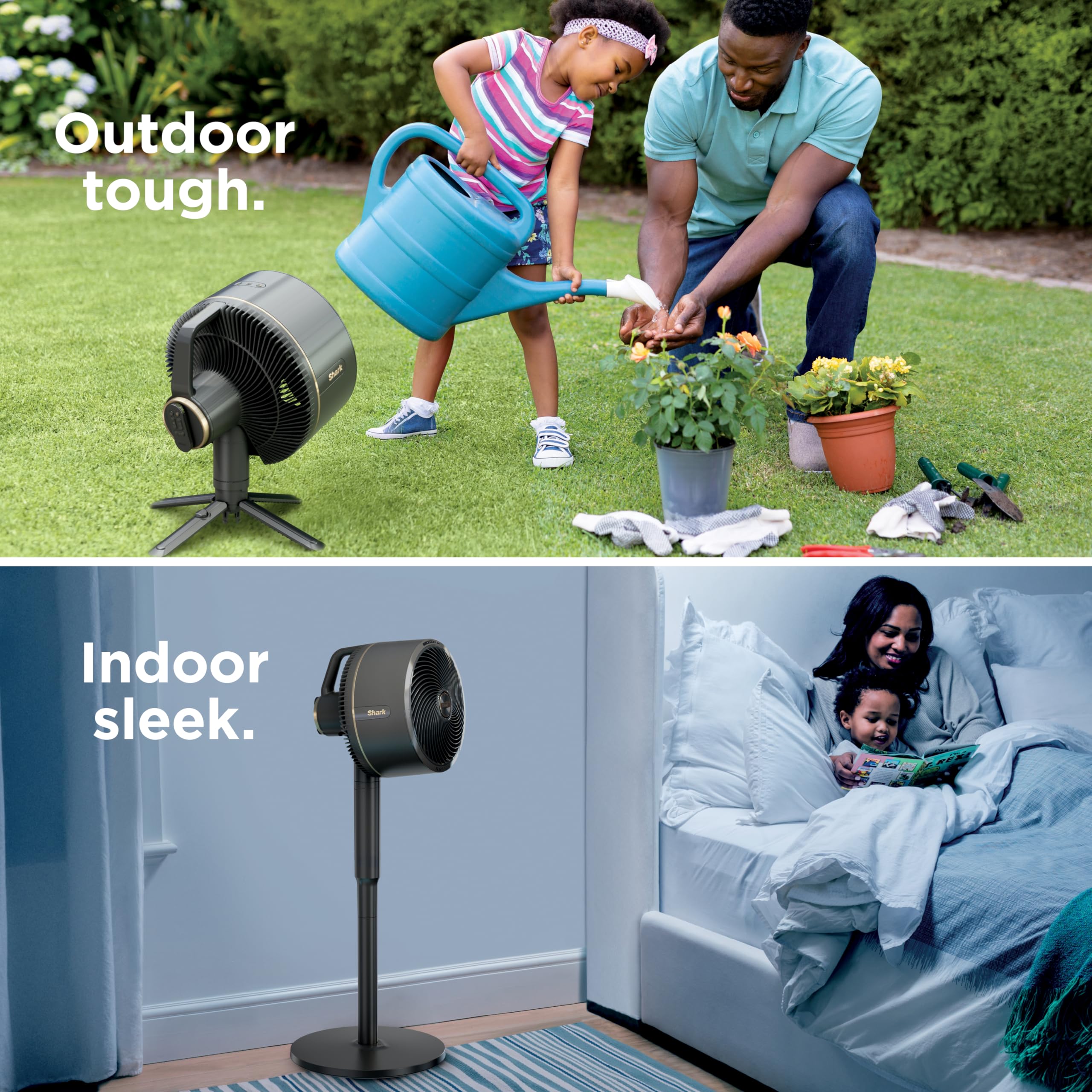 Shark FlexBreeze delivers up to 70 feet of cooling for large spaces.