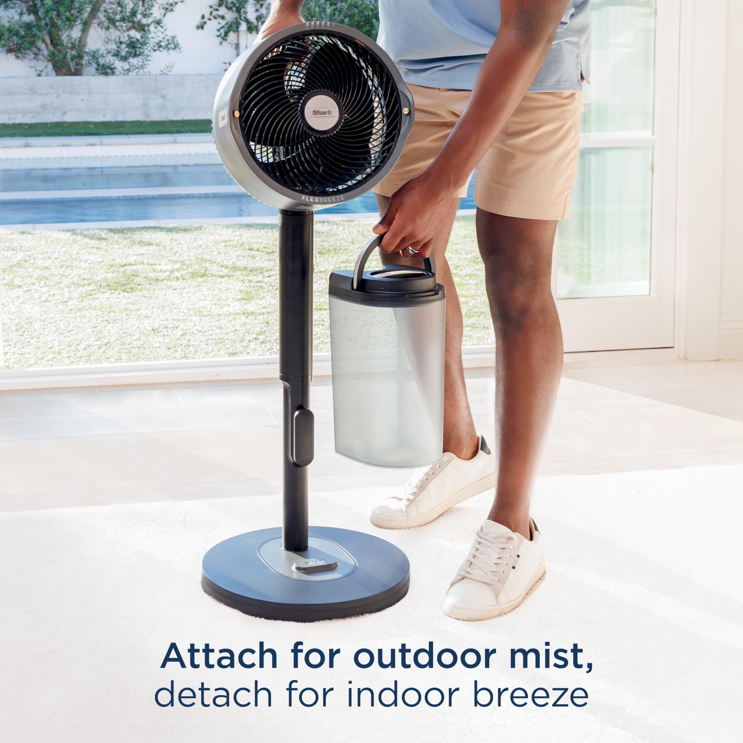 Shark FlexBreeze Pro Mist Fan weather-resistant housing for outdoor use