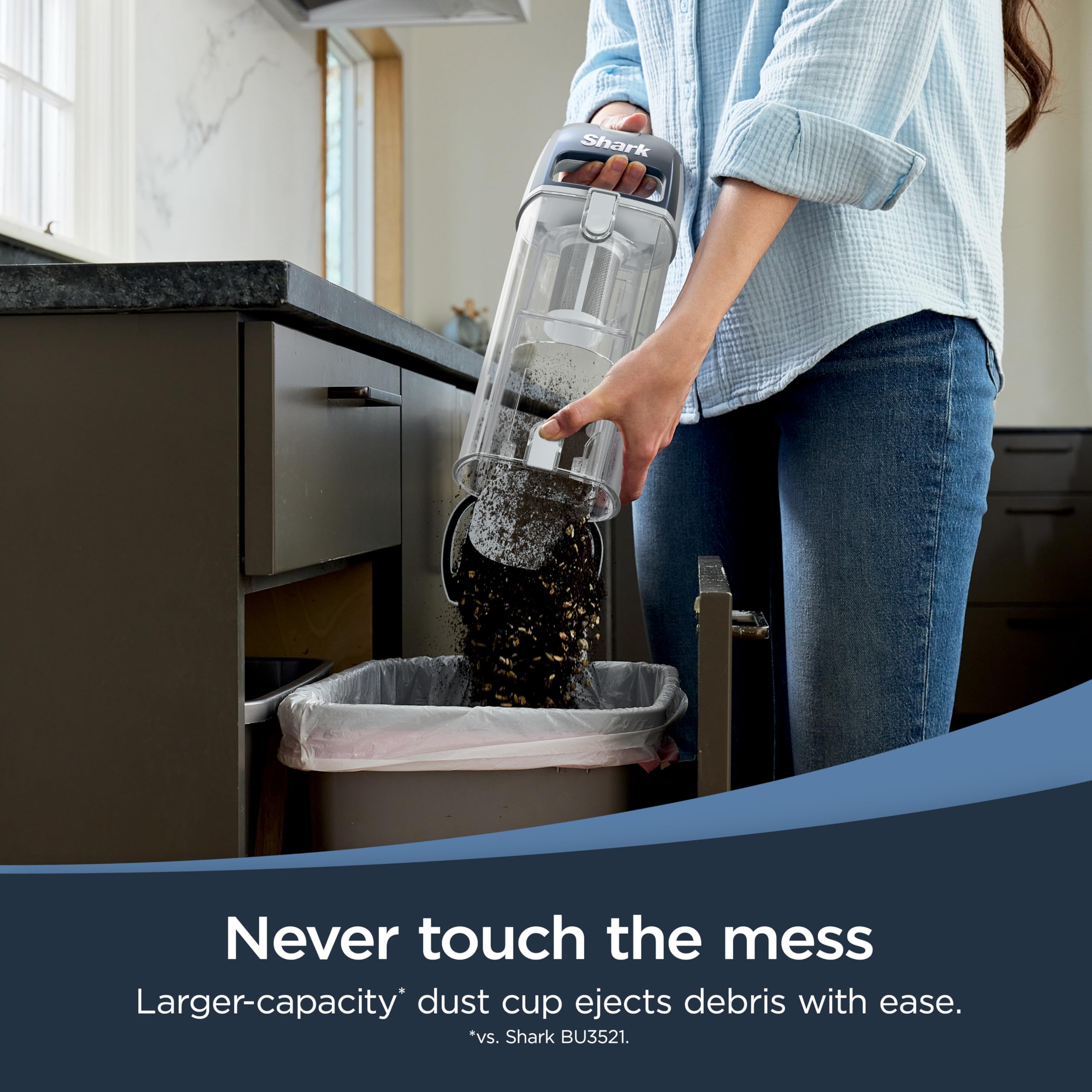 Shark Freestyle Max is under 7 pounds for easy stairs and tight-space cleaning.