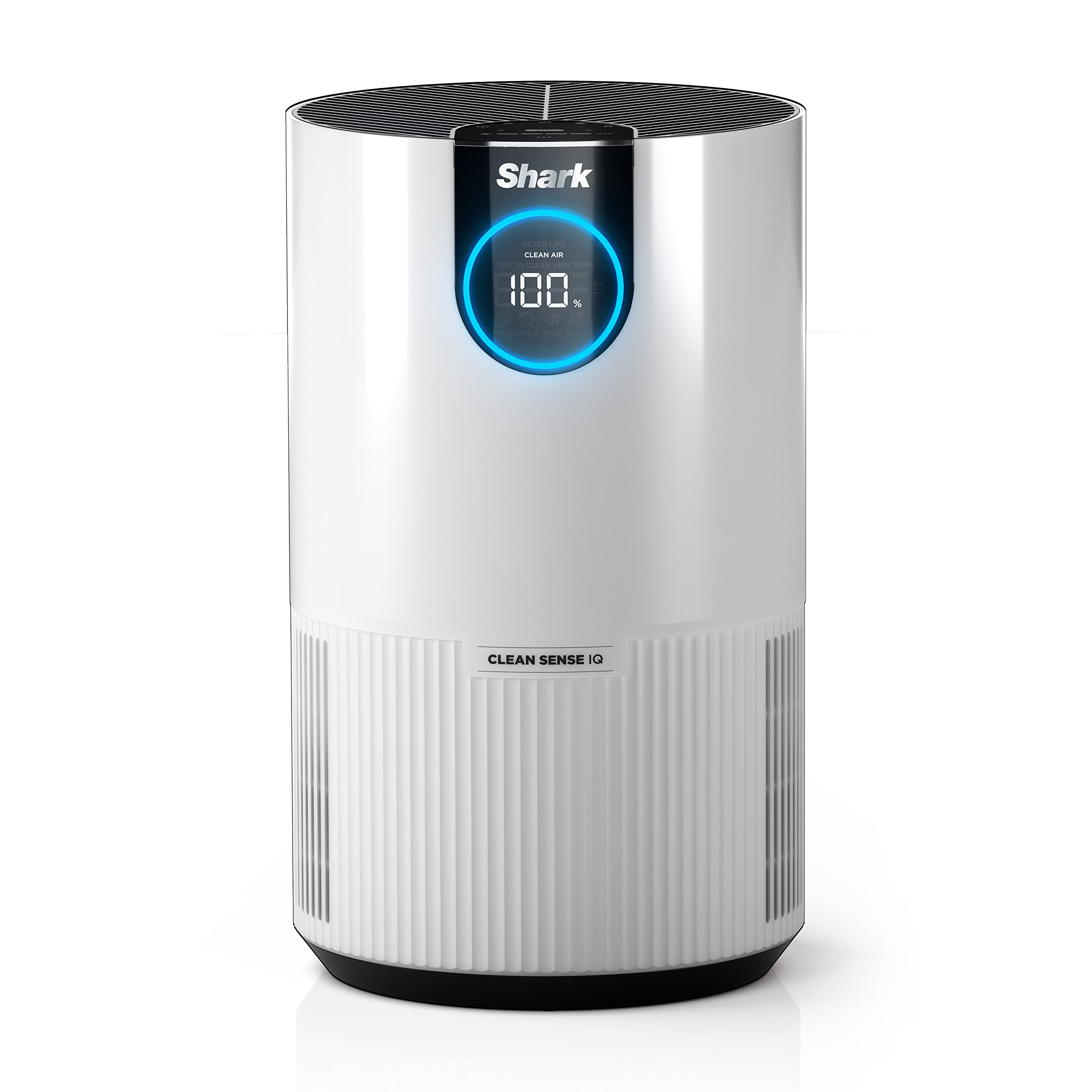 Shark HP102 front view, compact purifier ideal for bedrooms and small rooms.