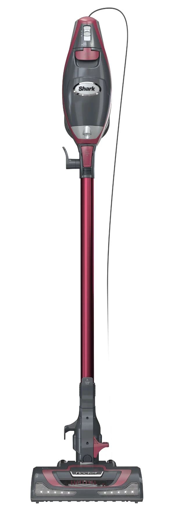 Shark HV370 Rocket Pro nozzle with LED lights reveals hidden debris for thorough cleaning.