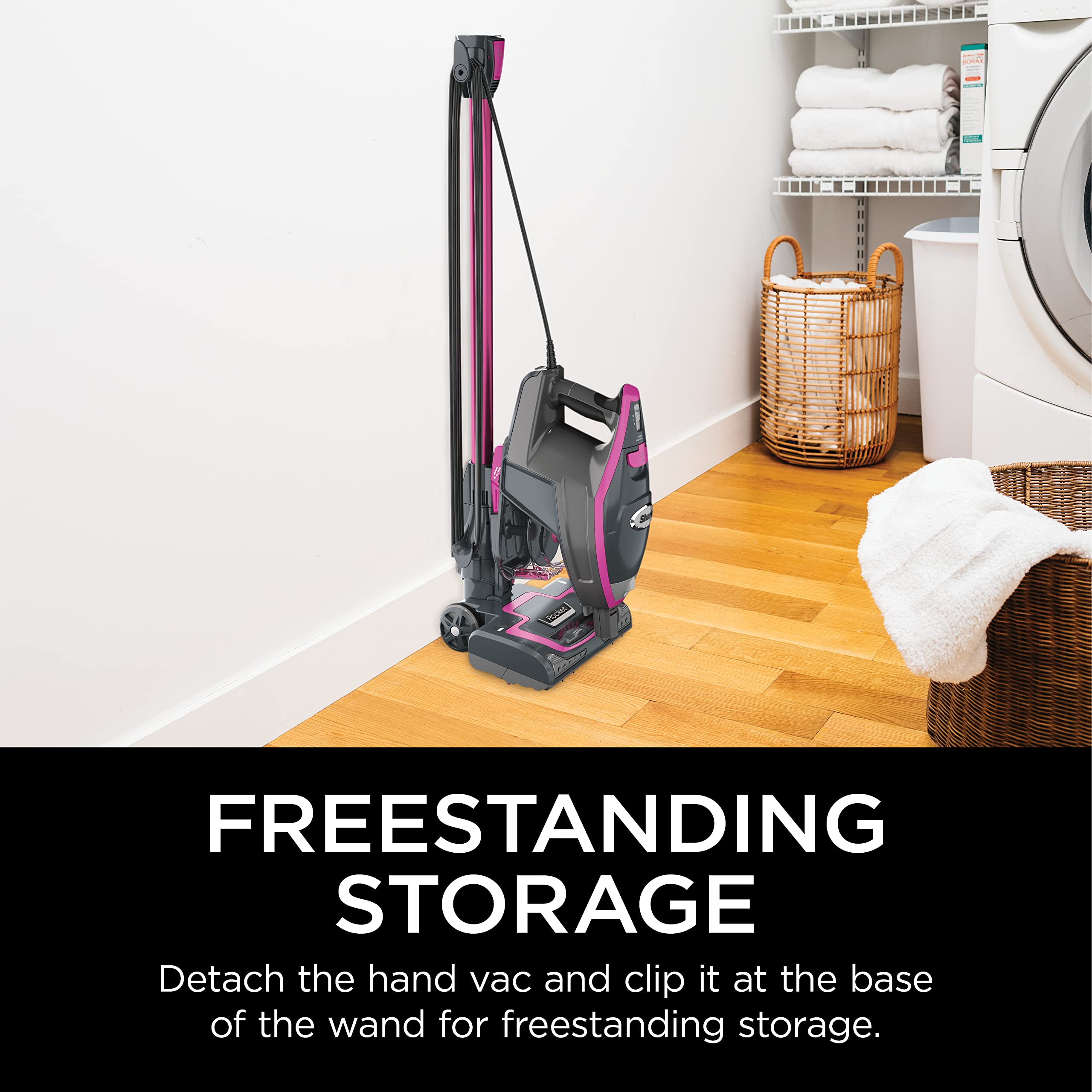 Shark HV371 Rocket Pro DLX low-profile design cleans under furniture with ease.