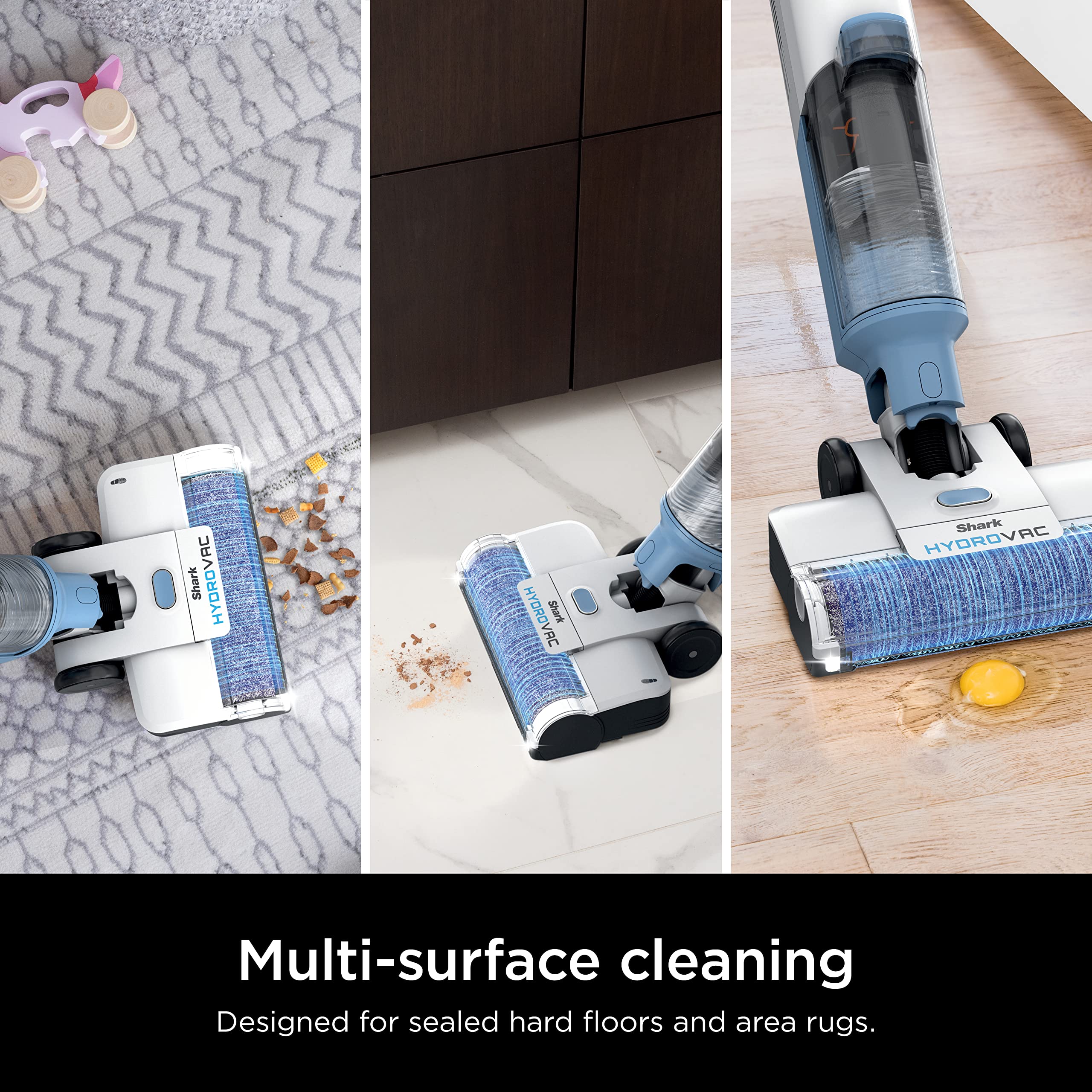 Easy brushroll removal from Shark HydroVac for quick replacement and maintenance.