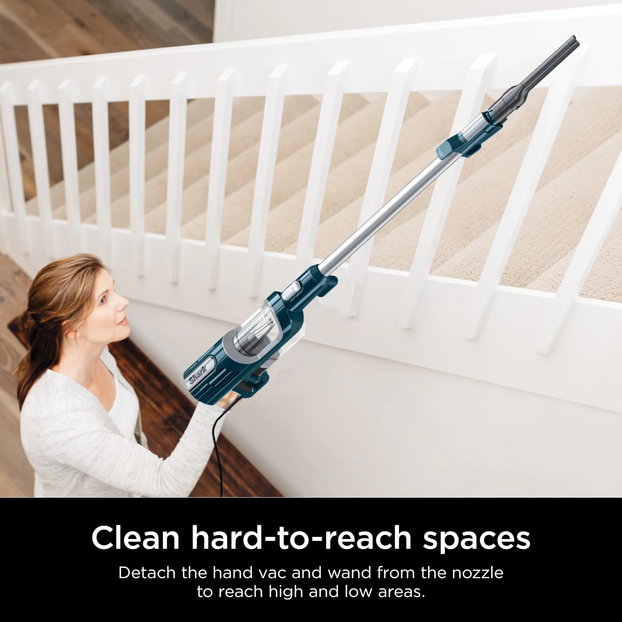 Shark HZ700 low-profile design reaches under furniture with ease.
