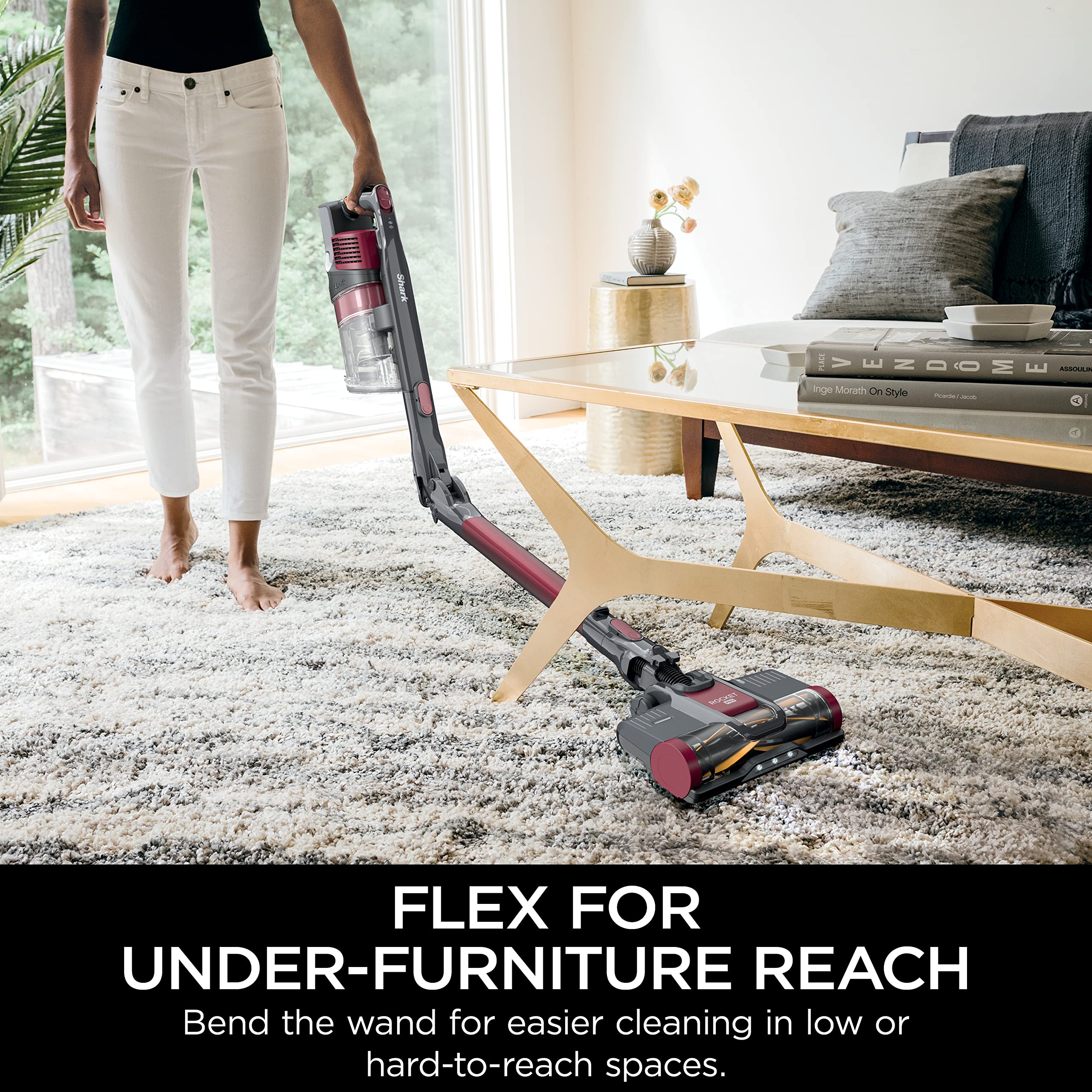 Shark IZ163H Pet Plus MultiFlex wand reaches under furniture